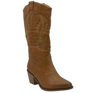 Pierre Dumas Wilder Tan Western Cowboy Cowgirl Mid-Calf Boots